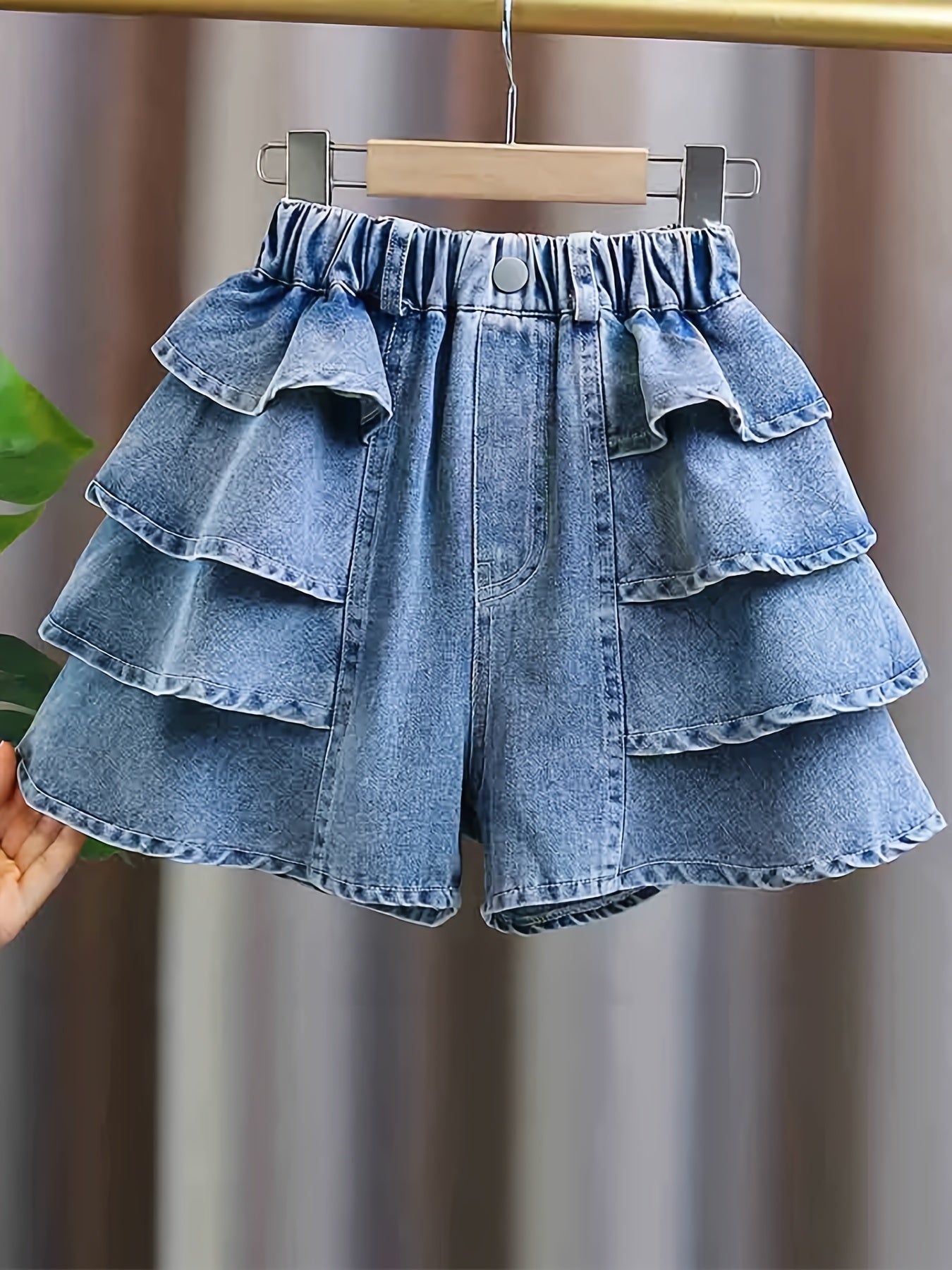 Girls' 100% Cotton Comfy Ruffle Trim Denim 👧💙