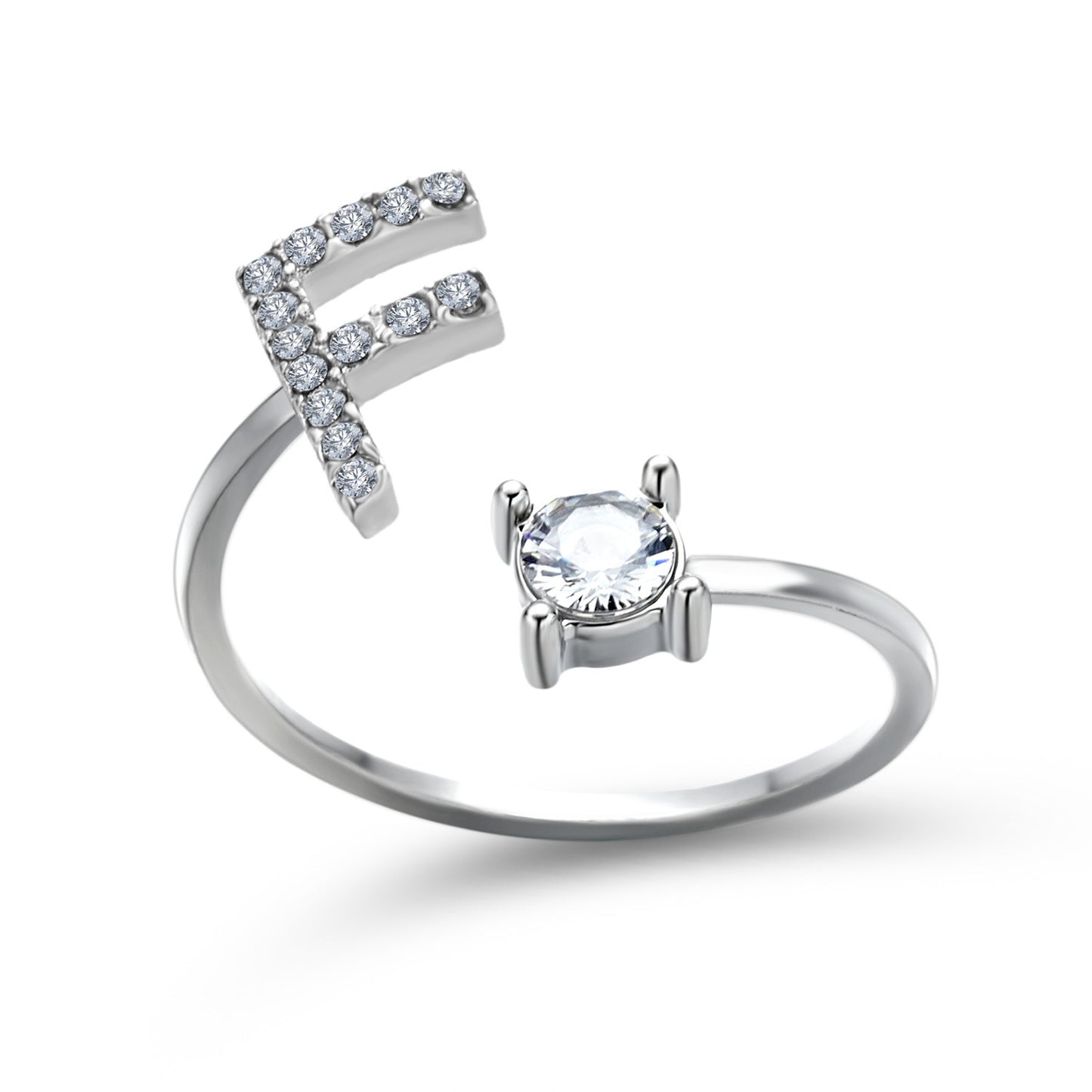 Elegance Initials Adjustable Ring: Fashion Jewelry