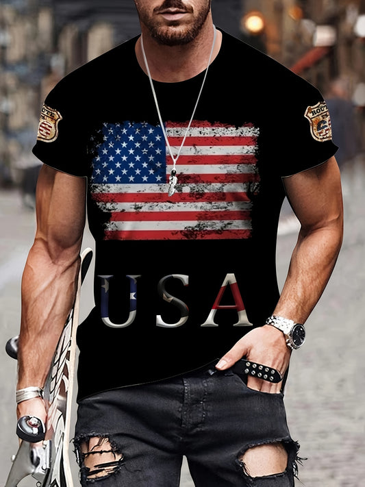 Star-Spangled Style 3D USA Flag Tee