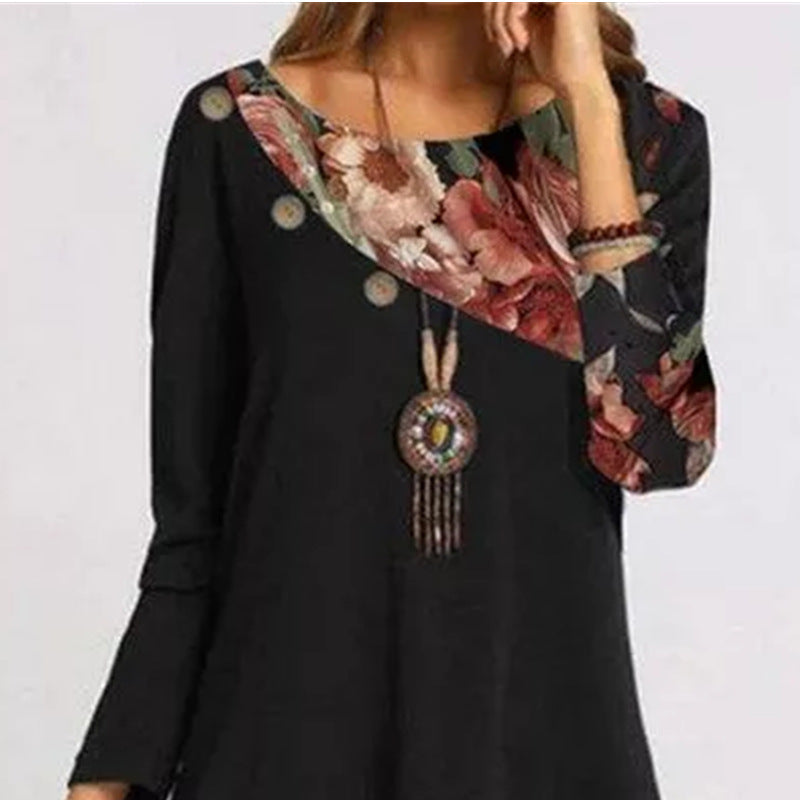 Hot Selling Fashionable Chiffon Stitching Loose Dress