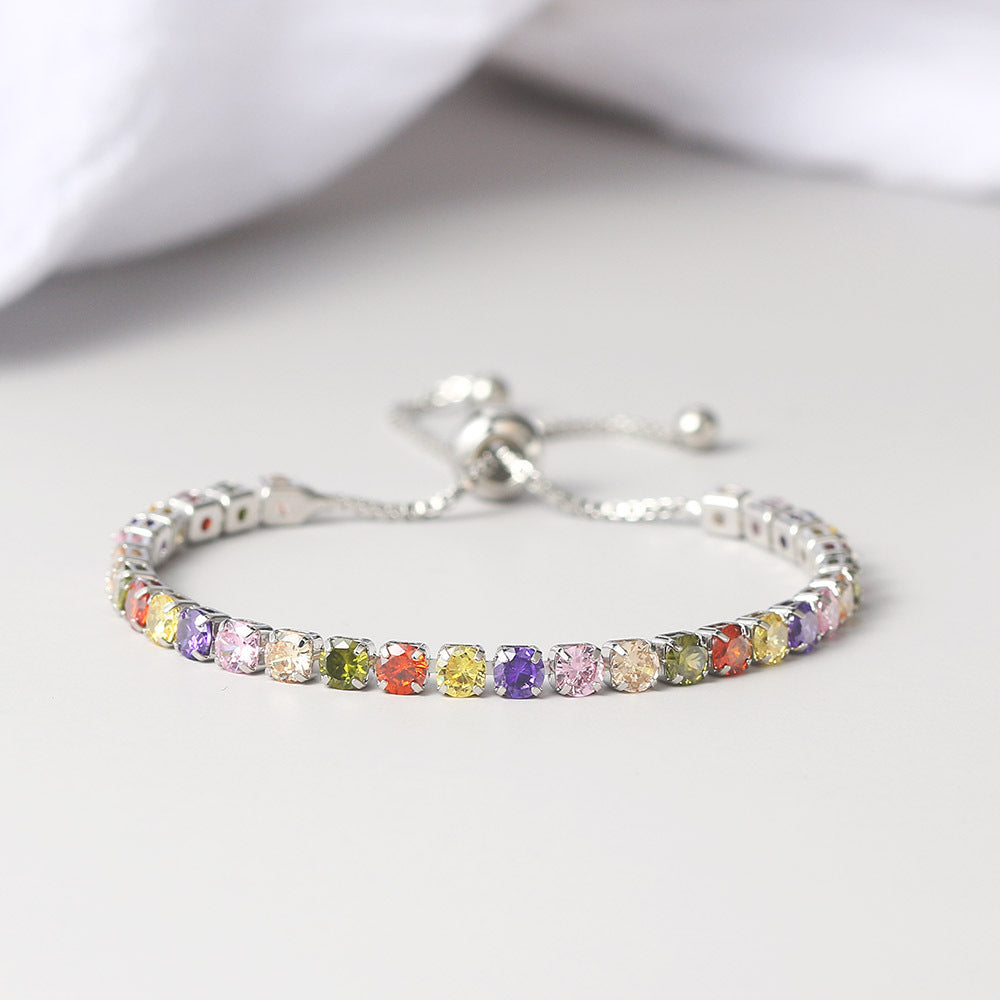 Radiant Glow Round Zircon Tennis Bracelet: Elegance in Every Sparkle