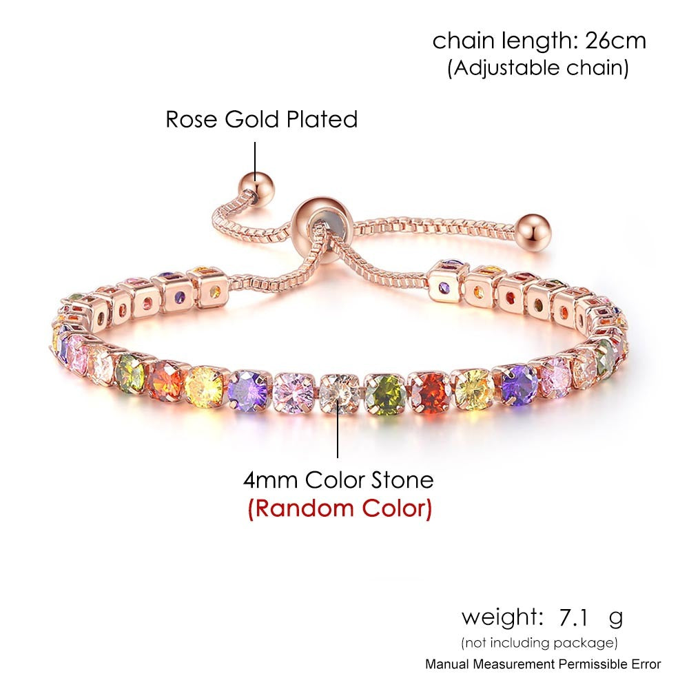 Radiant Glow Round Zircon Tennis Bracelet: Elegance in Every Sparkle