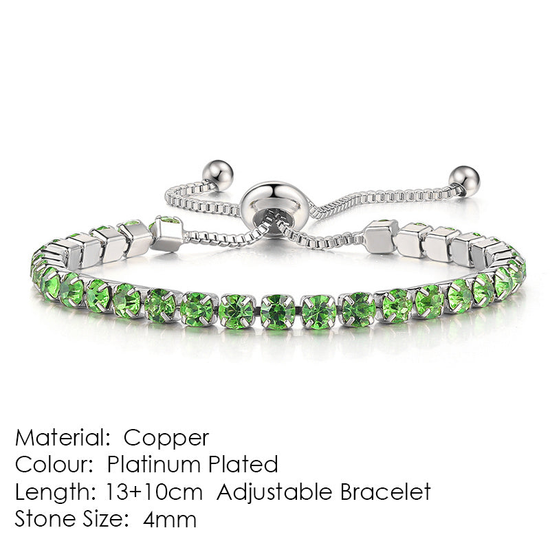 Radiant Glow Round Zircon Tennis Bracelet: Elegance in Every Sparkle