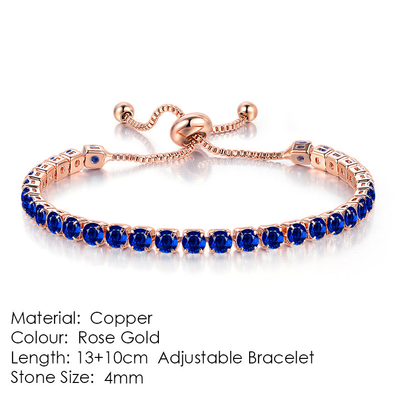 Radiant Glow Round Zircon Tennis Bracelet: Elegance in Every Sparkle