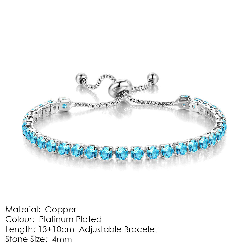 Radiant Glow Round Zircon Tennis Bracelet: Elegance in Every Sparkle