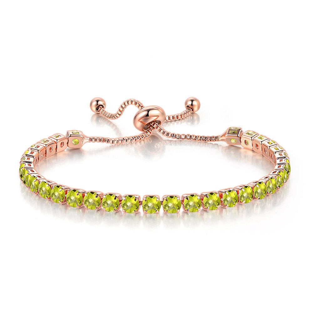 Radiant Glow Round Zircon Tennis Bracelet: Elegance in Every Sparkle