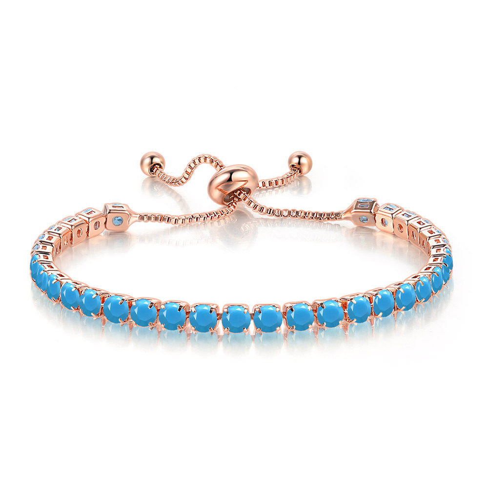 Radiant Glow Round Zircon Tennis Bracelet: Elegance in Every Sparkle