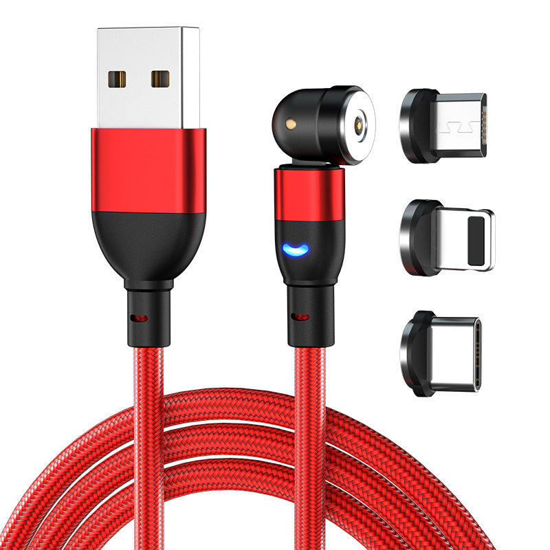 Magna Twist 540-Degree Blind Suction Magnetic Charging Cable: Three-in-One Bendable Design for Convenient Charging