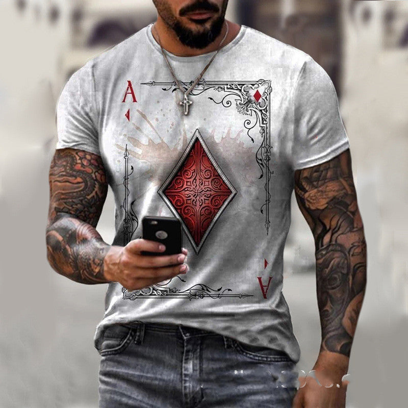 Royal Flush Tee: Men's T-Shirt with Playing Card Print