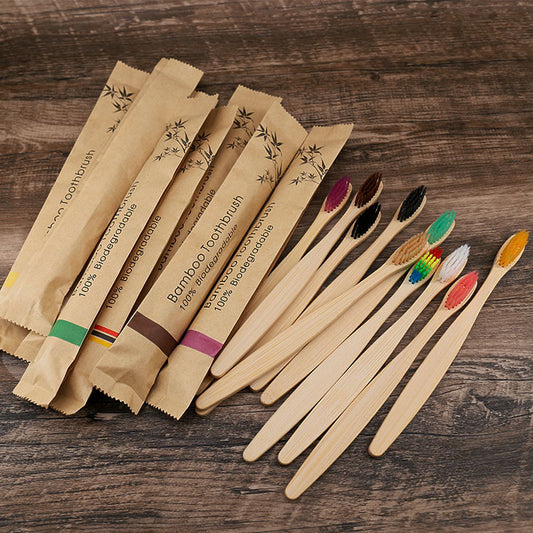 Eco-Friendly Bamboo Toothbrush with Kraft Paper Bag: Sustainable Oral Care Solution