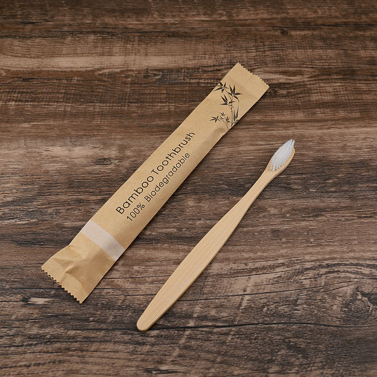 Eco-Friendly Bamboo Toothbrush with Kraft Paper Bag: Sustainable Oral Care Solution