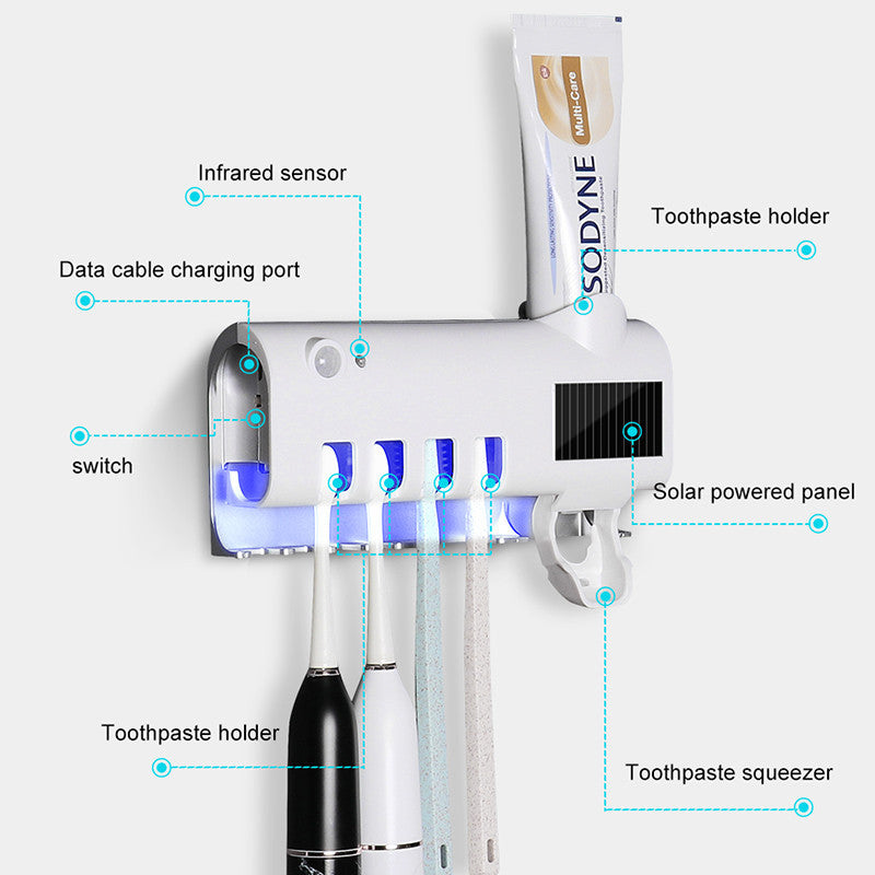 UV Clean Pro Intelligent Toothbrush Sterilizer and Toothpaste Dispenser: Advanced Dental Hygiene Solution