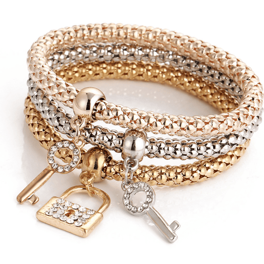 Lock & Key Stackable Bracelet Set 🔐✨