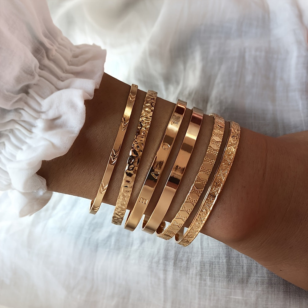 ✨ Retro Chic 18K Gold Plated Bracelets – Simple & Stylish Duo 🌟