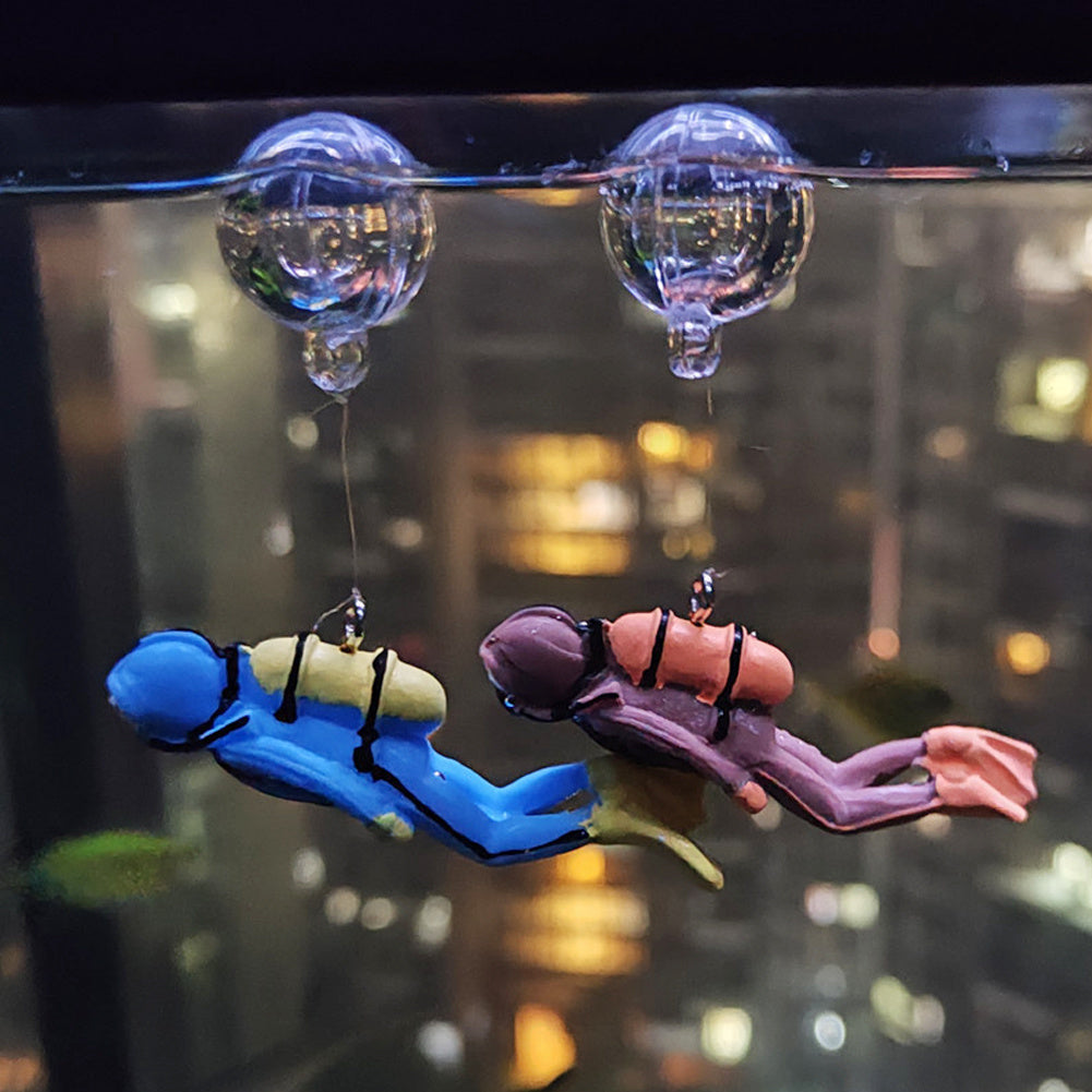 Aqua Vibe Diver: Colorful Aquarium Ornament 🐠