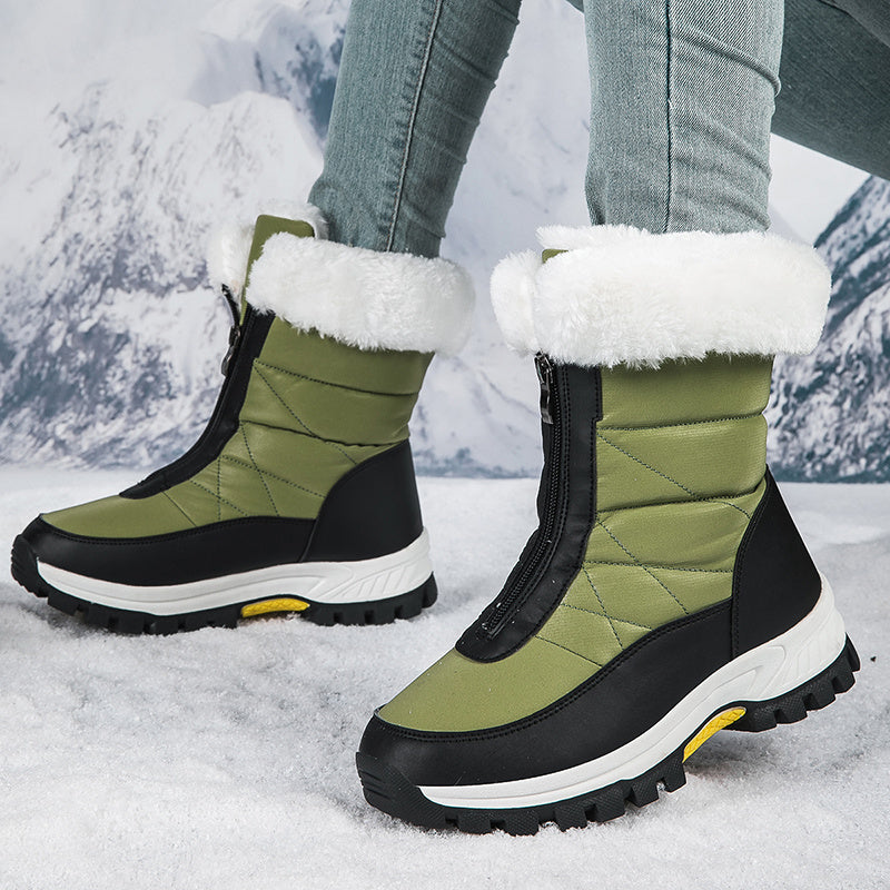 Fashion Color Blocking Non-Slip & Wear-Resistant Zipper Hiking Boots ⛰️