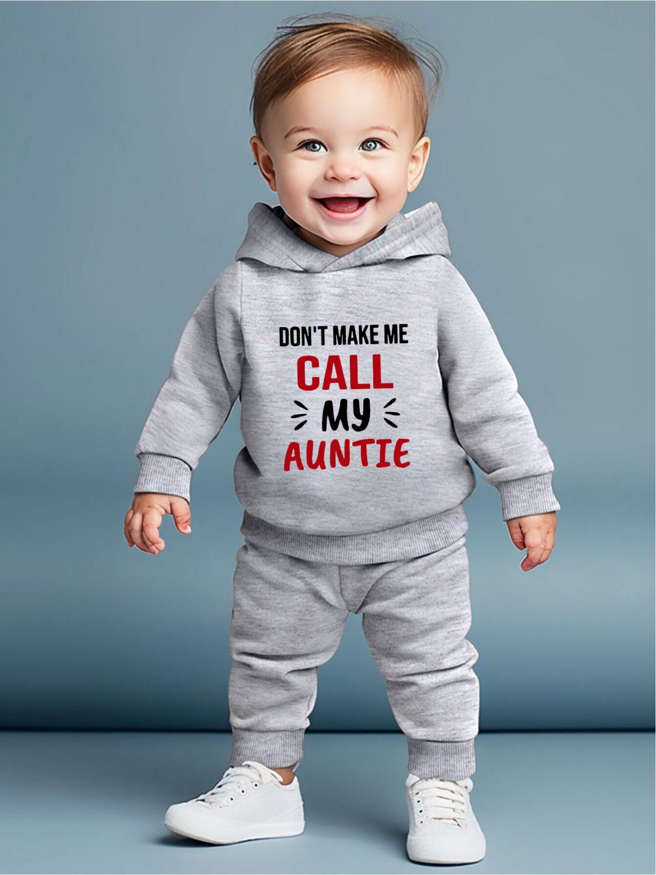 👶 Baby Boy's 2-Piece Outfit - "Don't Make Me Call My Auntie" Long Sleeve Set