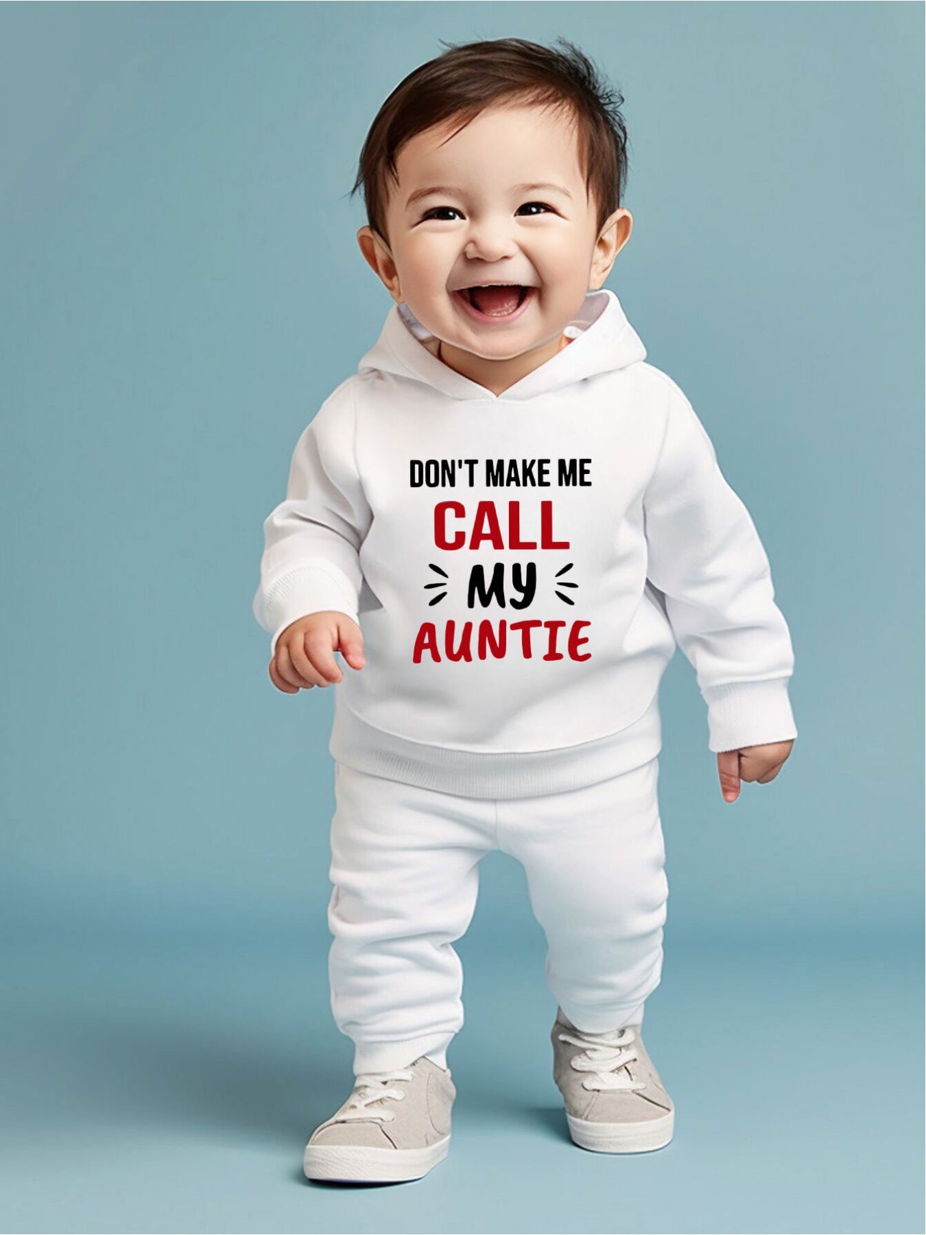 👶 Baby Boy's 2-Piece Outfit - "Don't Make Me Call My Auntie" Long Sleeve Set