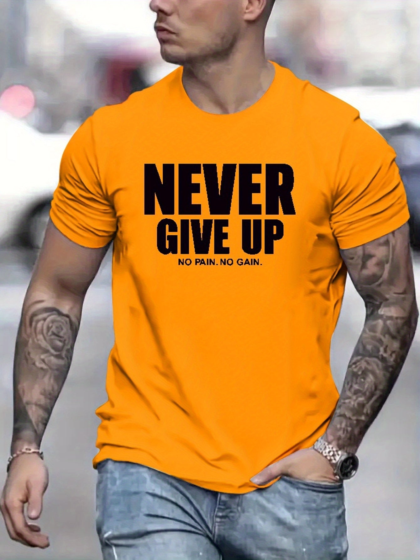 Never Give Up Motivational Tee