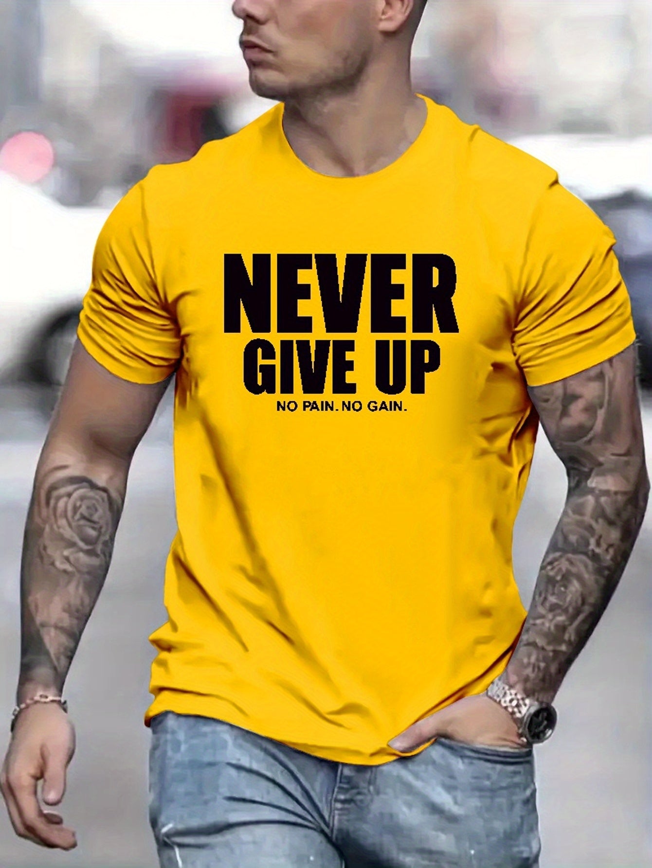 Never Give Up Motivational Tee