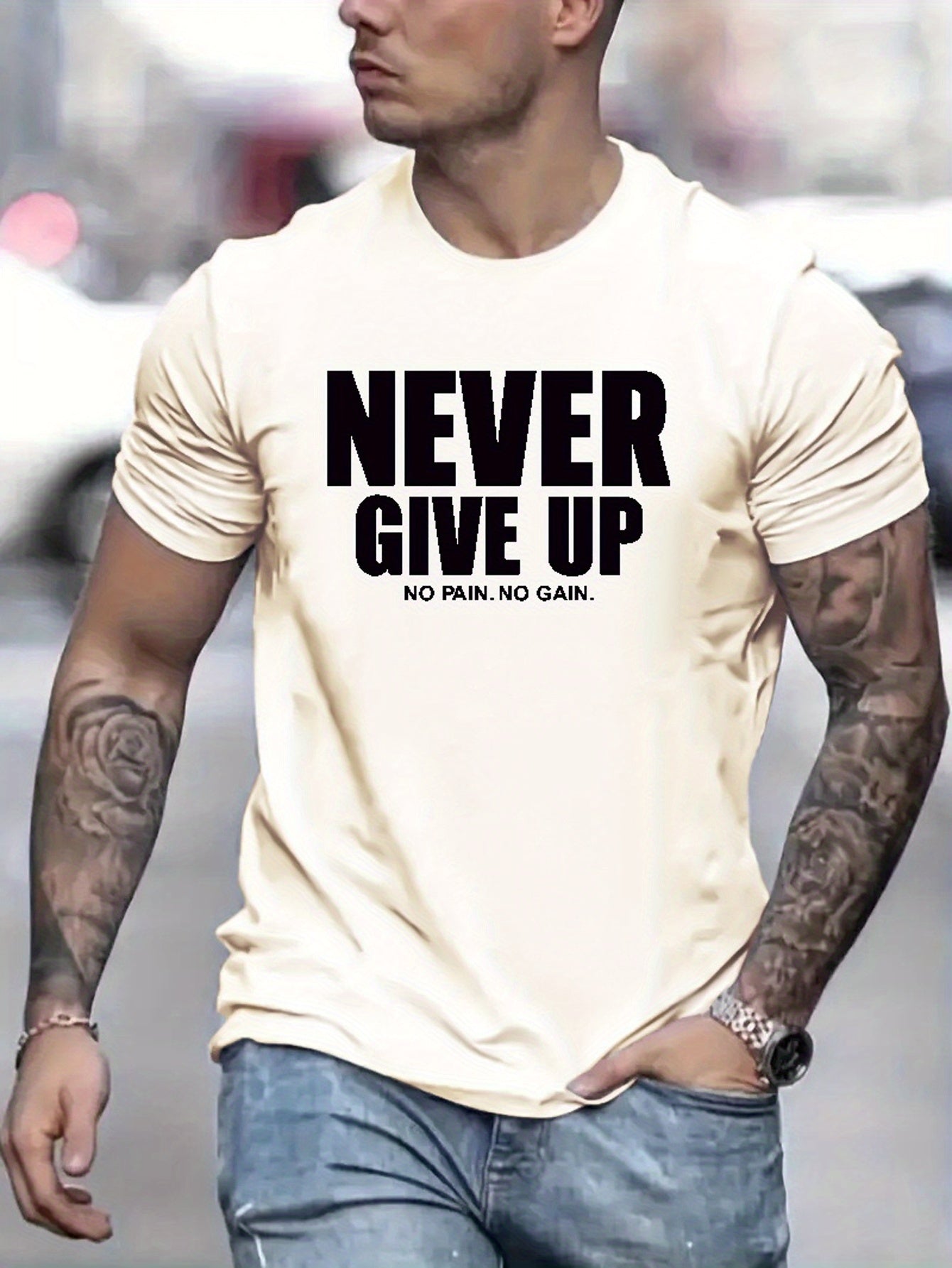 Never Give Up Motivational Tee