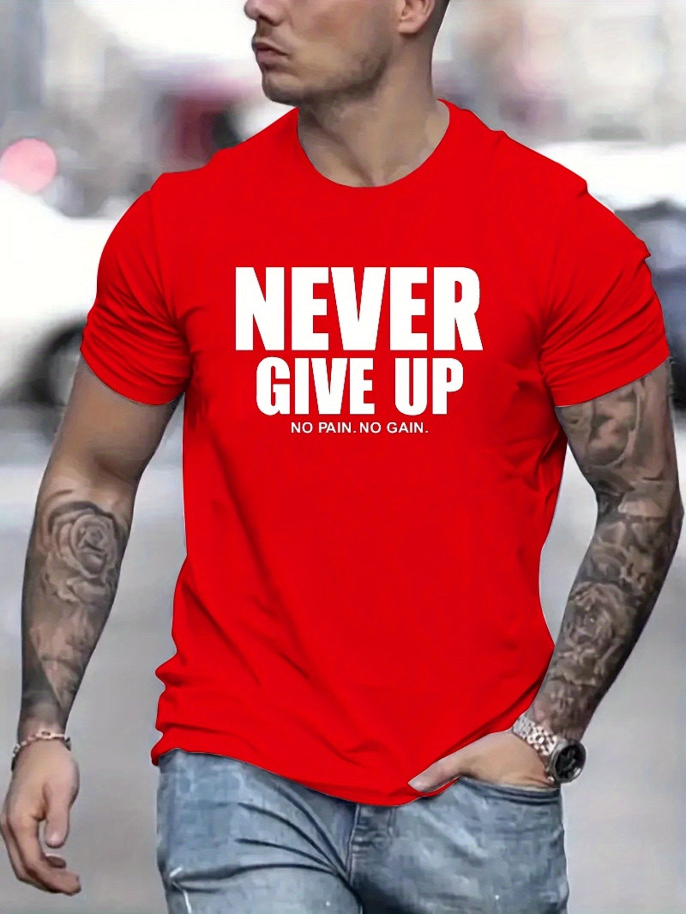 Never Give Up Motivational Tee