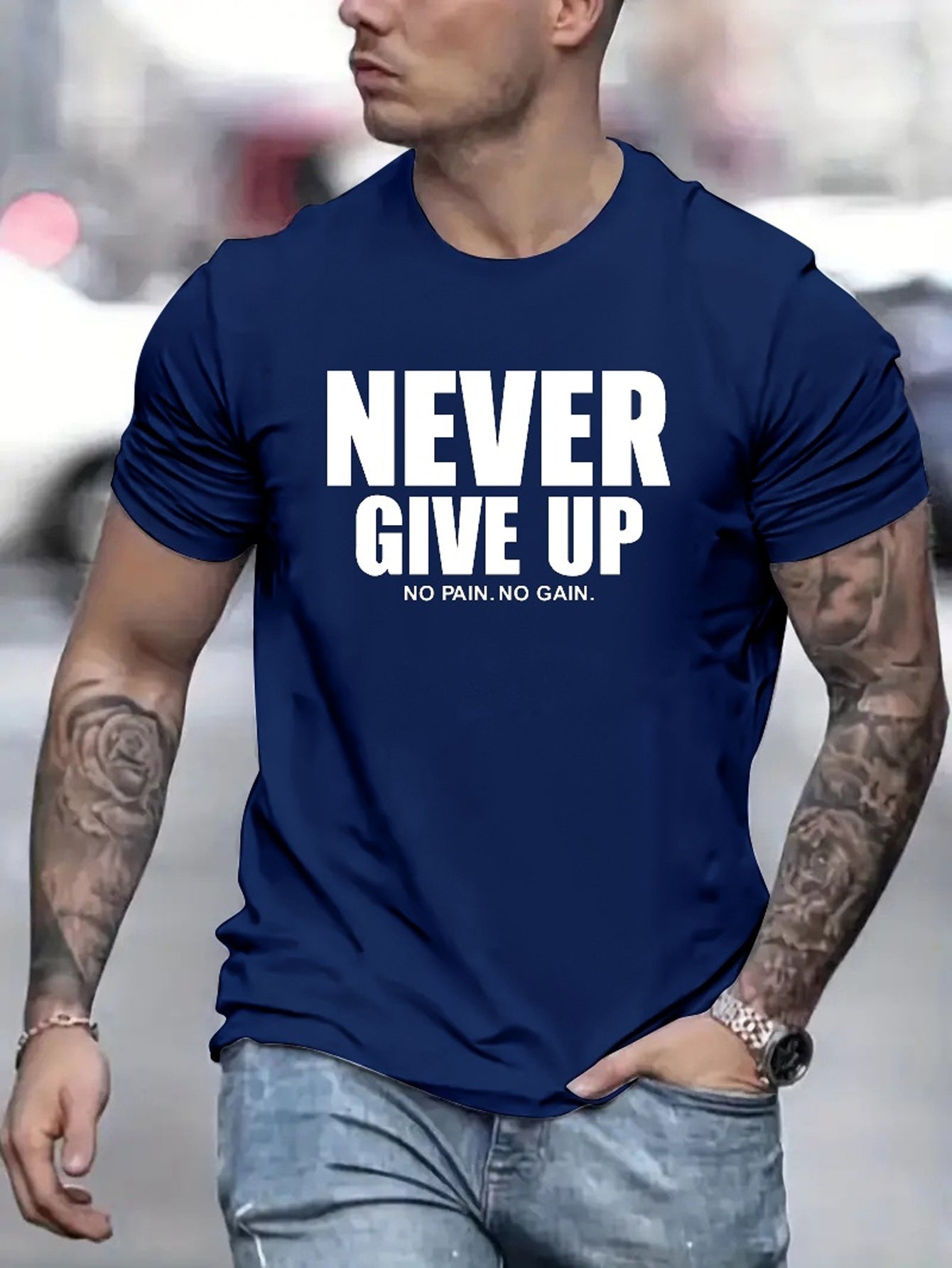 Never Give Up Motivational Tee