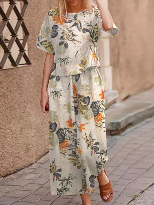 🌼 Floral Print Cotton Pantsuit