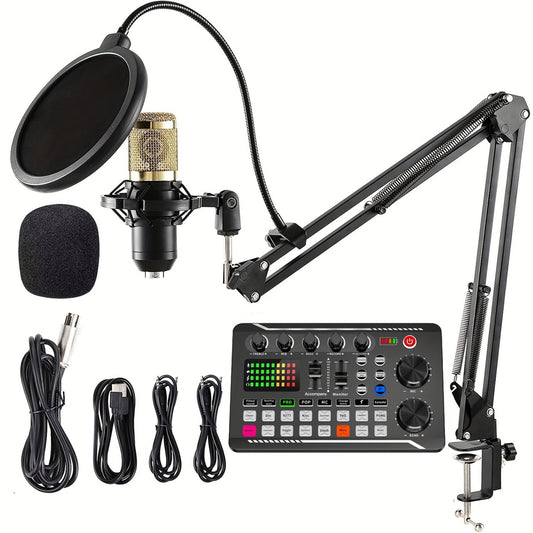 🎙️ Podcast Microphone Bundle - Professional Audio Mixer & BM-800 Condenser Mic 🎛️