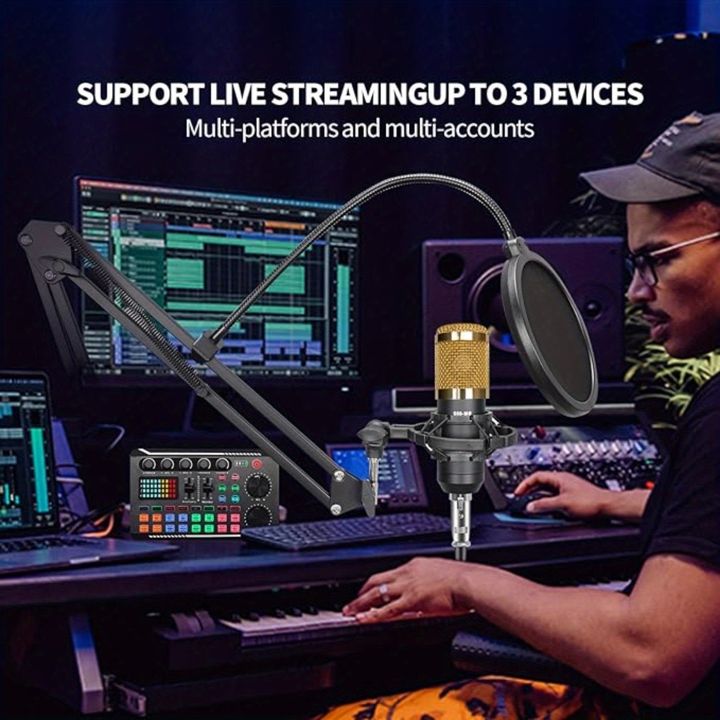 🎙️ Podcast Microphone Bundle - Professional Audio Mixer & BM-800 Condenser Mic 🎛️