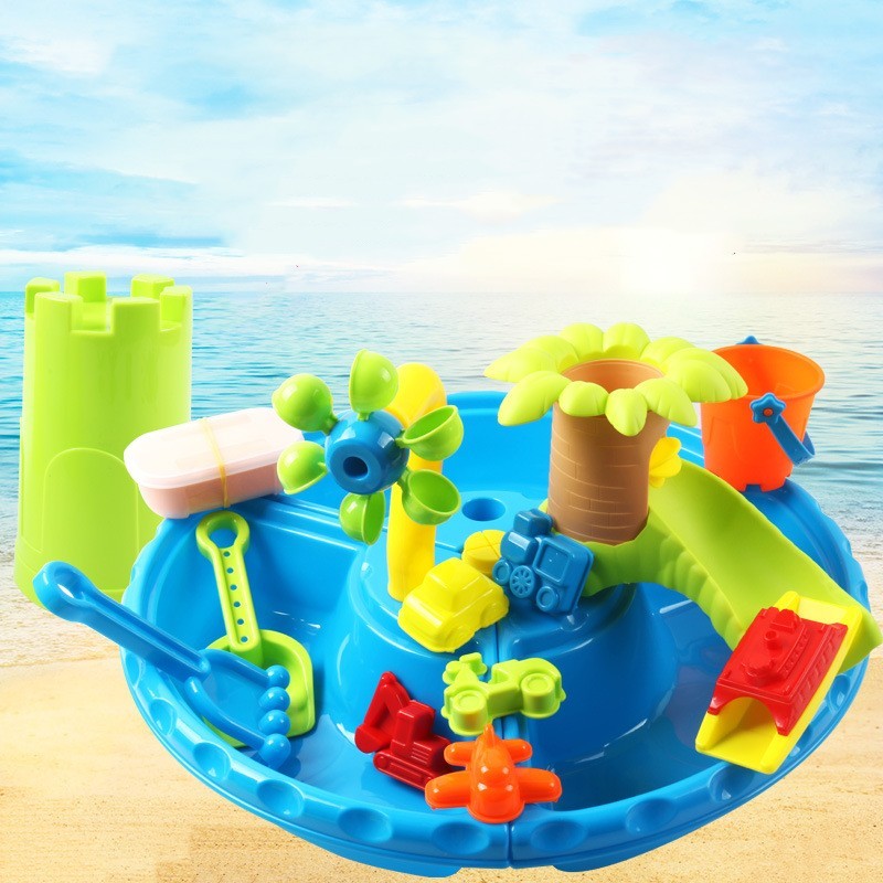 Beach Platform Round Table Sand Digging And Water Playing Tools