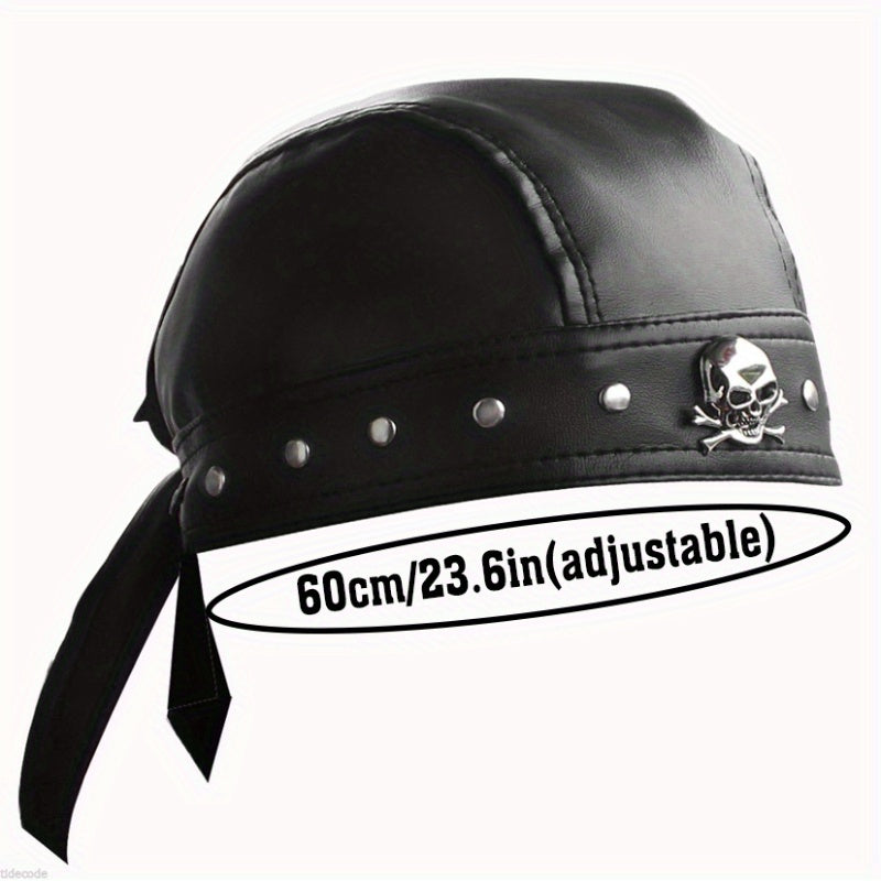 Retro Punk Skull Accent Bandana Cap 🏍️💀