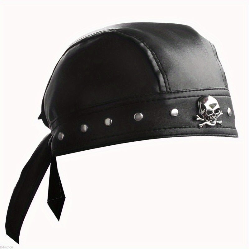 Retro Punk Skull Accent Bandana Cap 🏍️💀