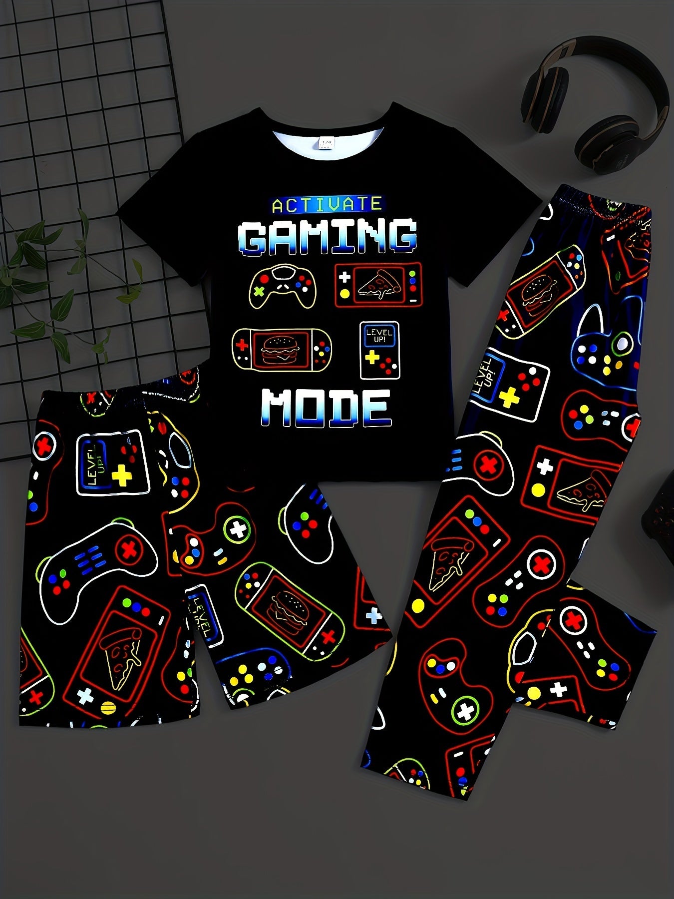 🎮👕 Boys' Game Console Pajama Set - Ultimate Summer Comfort & Fun! 🎮👕