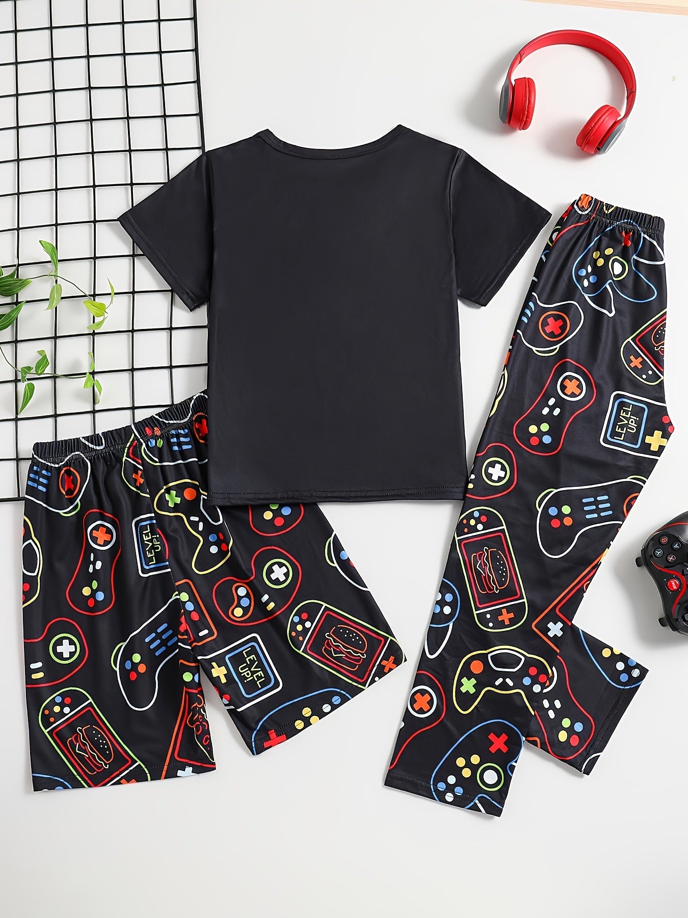 🎮👕 Boys' Game Console Pajama Set - Ultimate Summer Comfort & Fun! 🎮👕