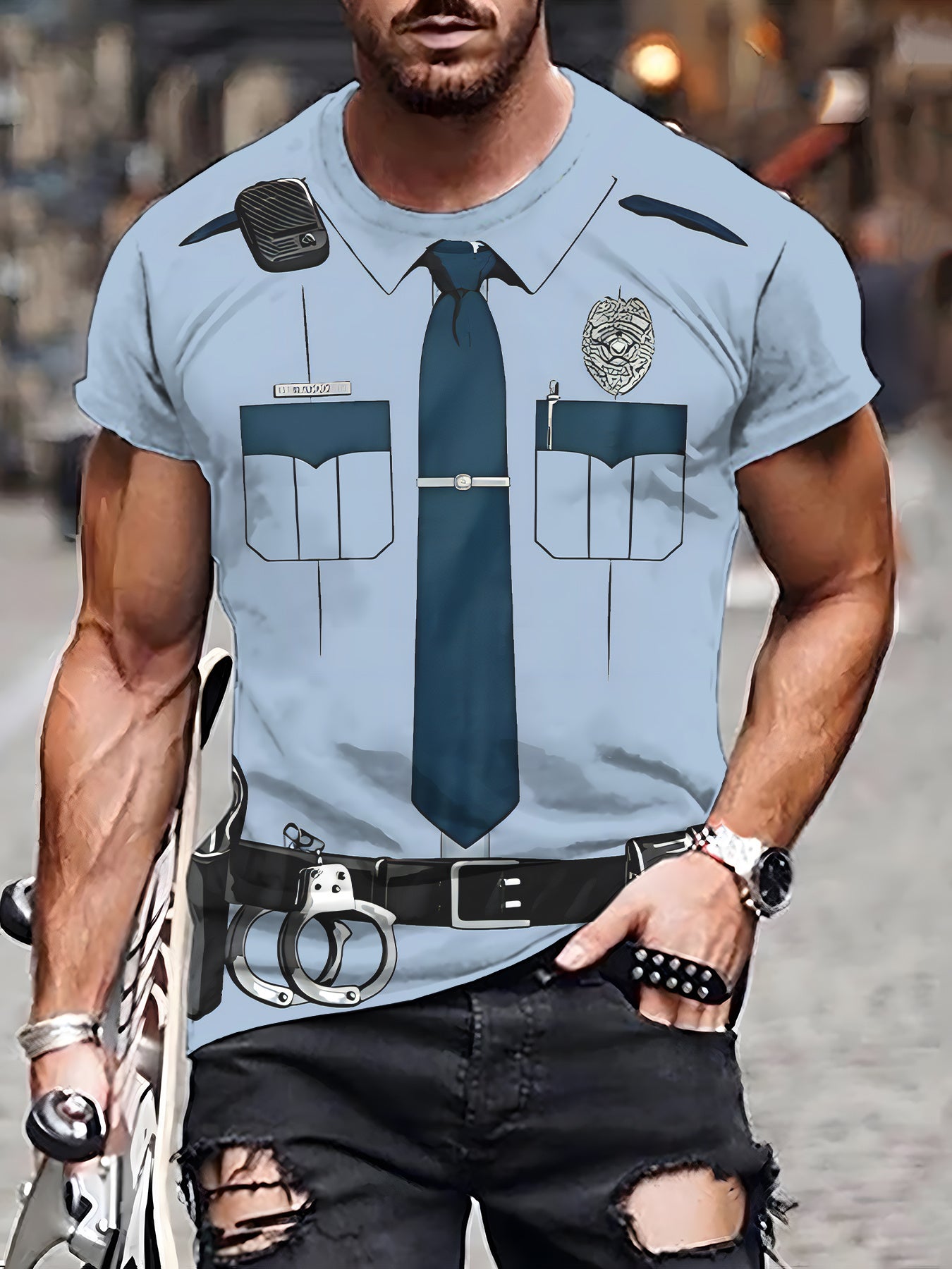 🚔 "Officer Style" 3D Police Uniform T-shirt 👕