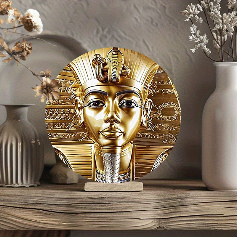 🌟 Pharaoh Gleam: Round Egyptian Wall Décor Sign 🏺