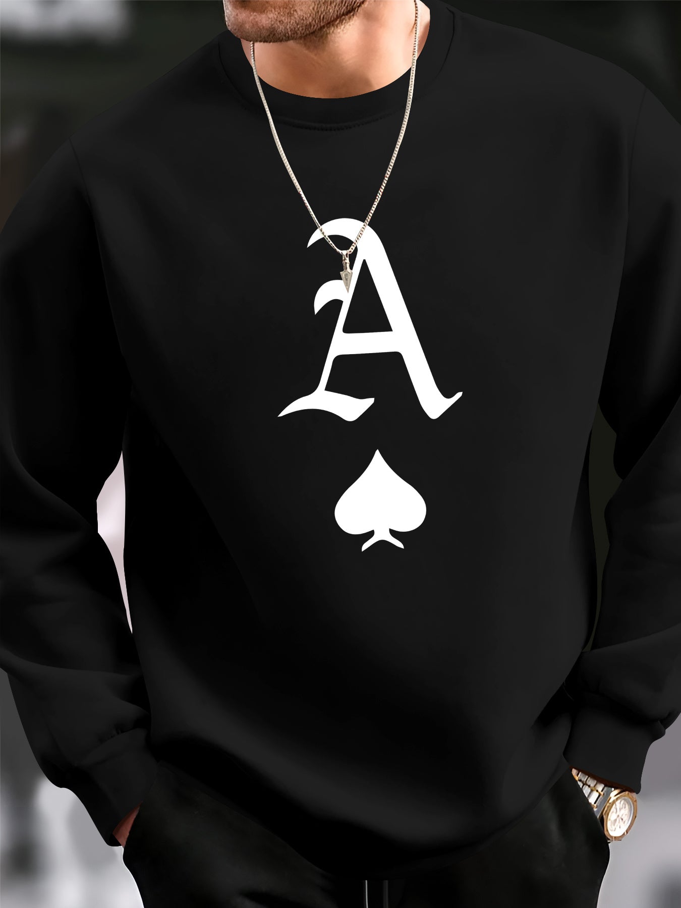 Ace of Spades" Crew Neck Sweatshirt