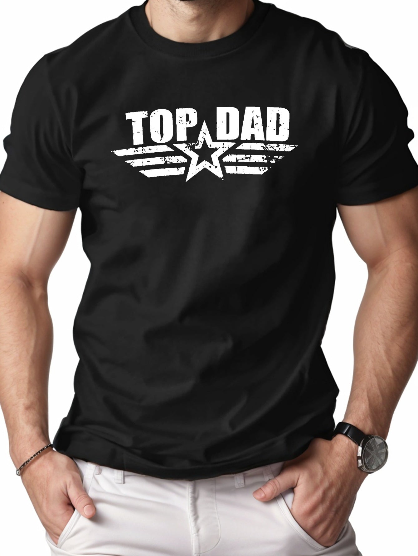 👔 Men's 100% Cotton Top Dad Graphic Print T-shirt