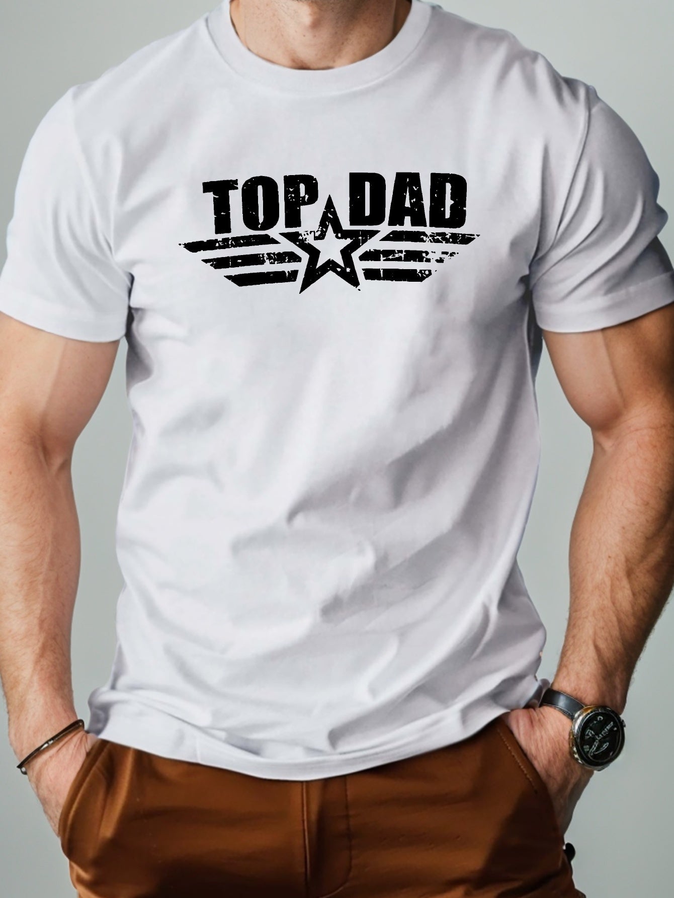 👔 Men's 100% Cotton Top Dad Graphic Print T-shirt