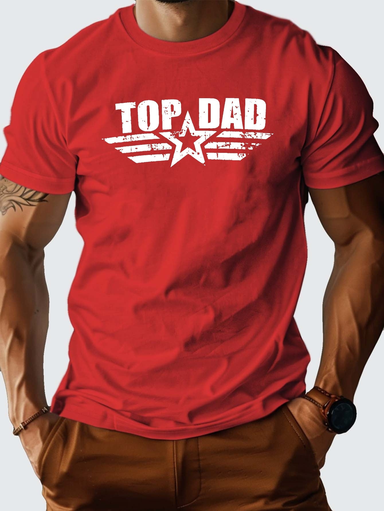 👔 Men's 100% Cotton Top Dad Graphic Print T-shirt