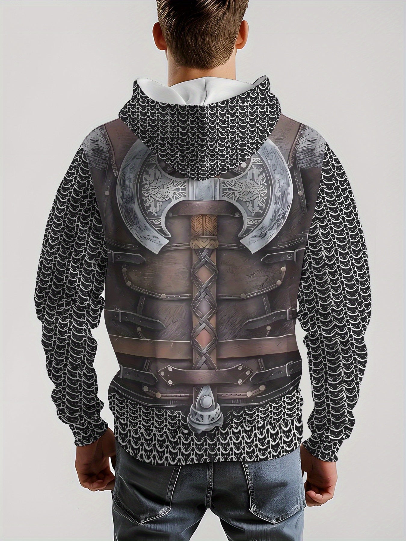 🛡️ "Warrior Spirit" Axe & Armor Hoodie 🛡️