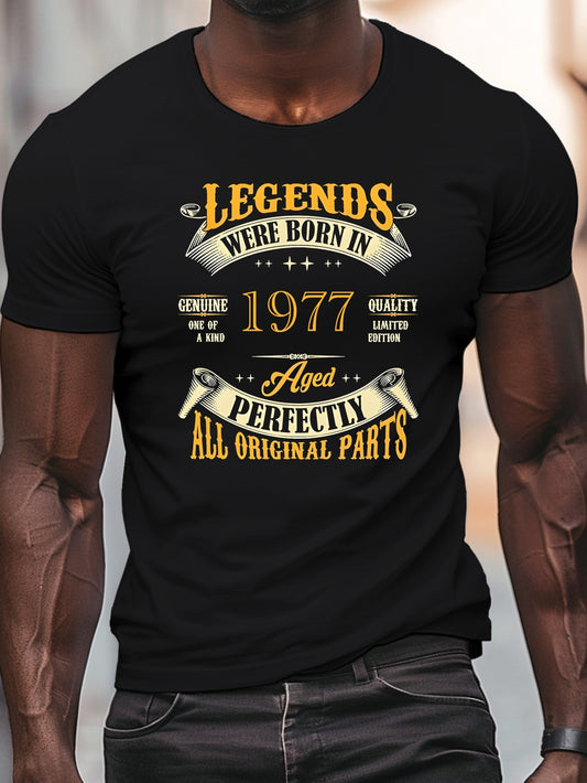 🌟 Legend Was Born in 1977 Print T-Shirt 👕