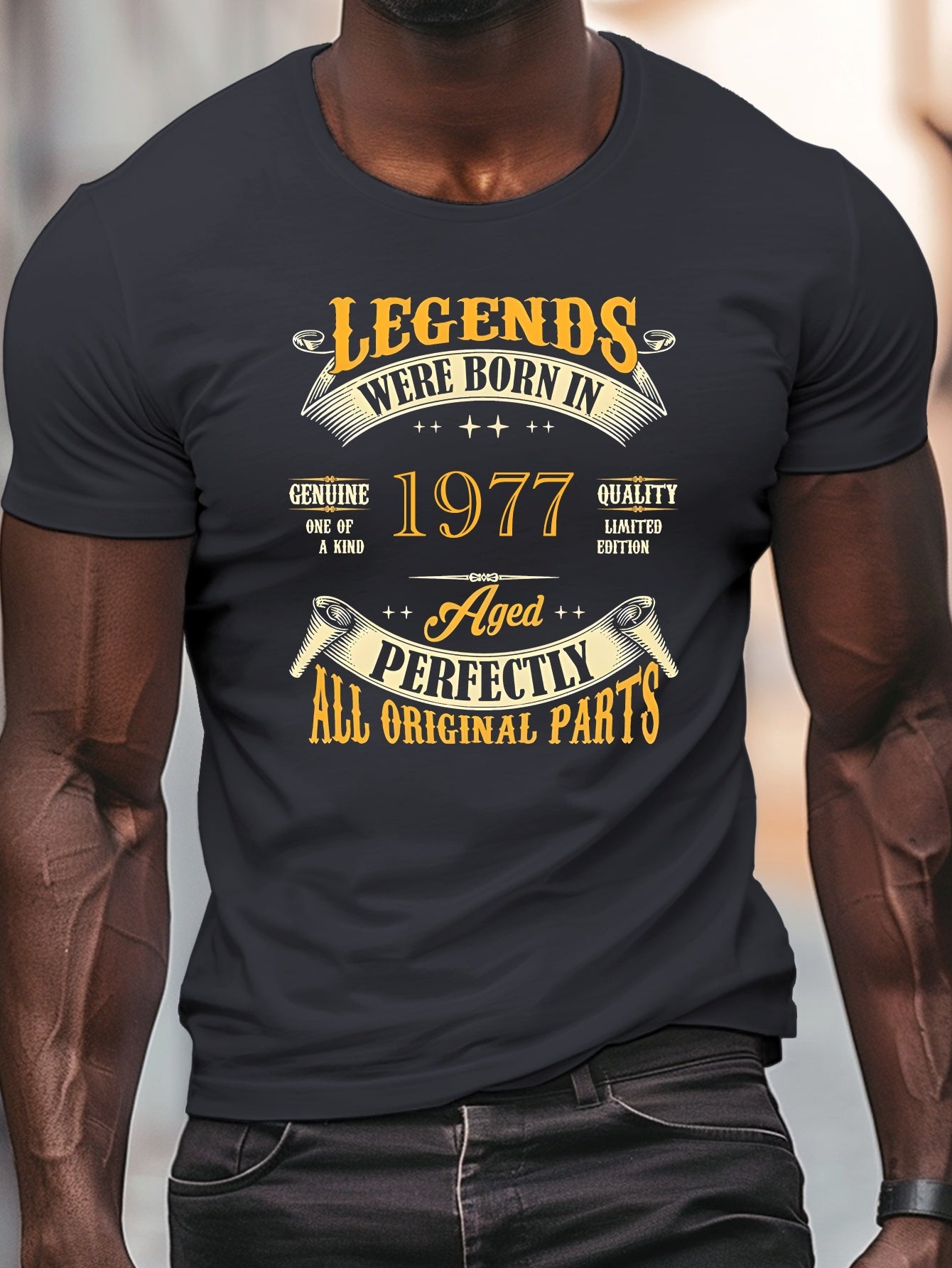 🌟 Legend Was Born in 1977 Print T-Shirt 👕