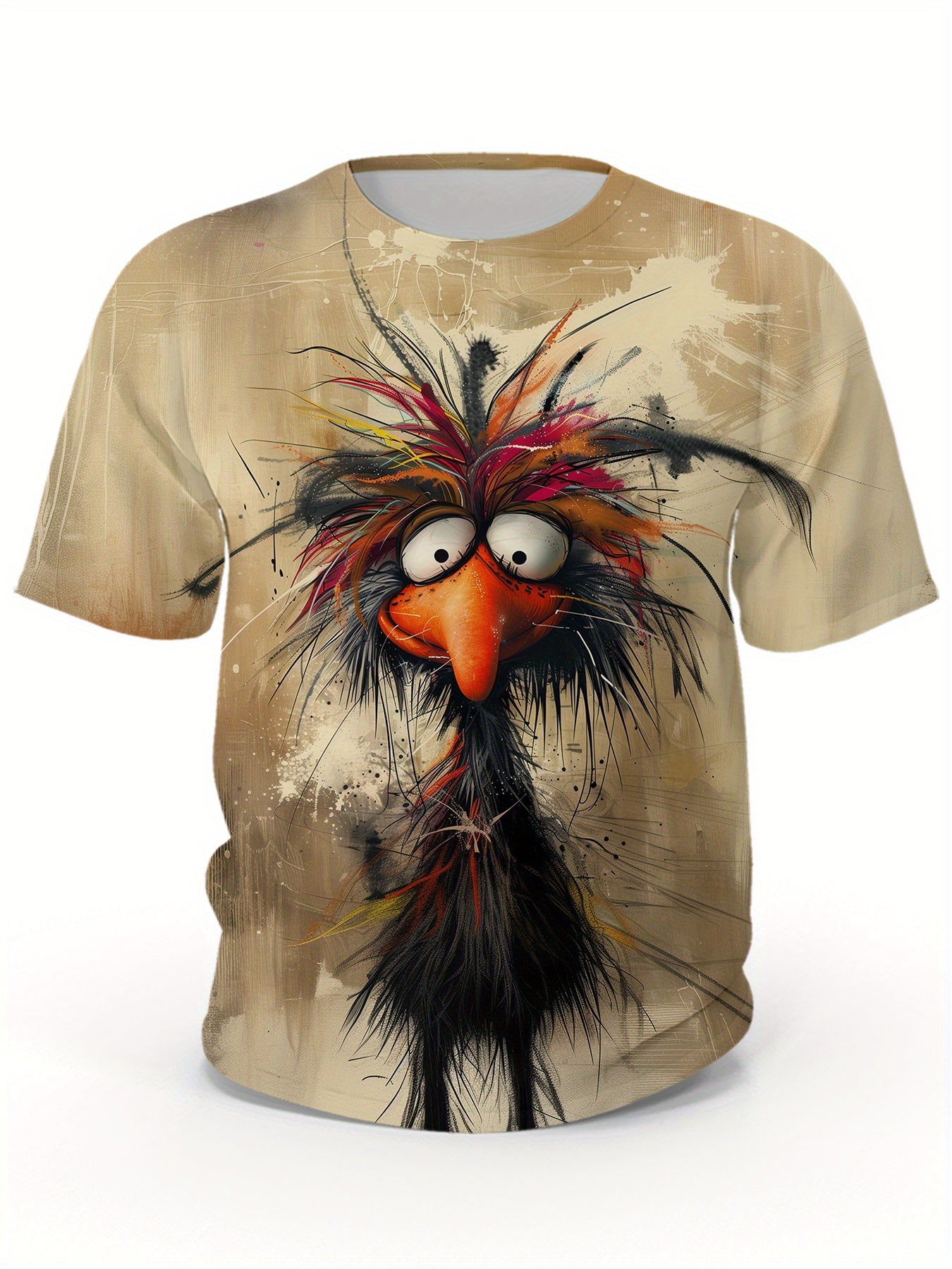 🐔 Cartoon Rooster Print T-Shirt for Men