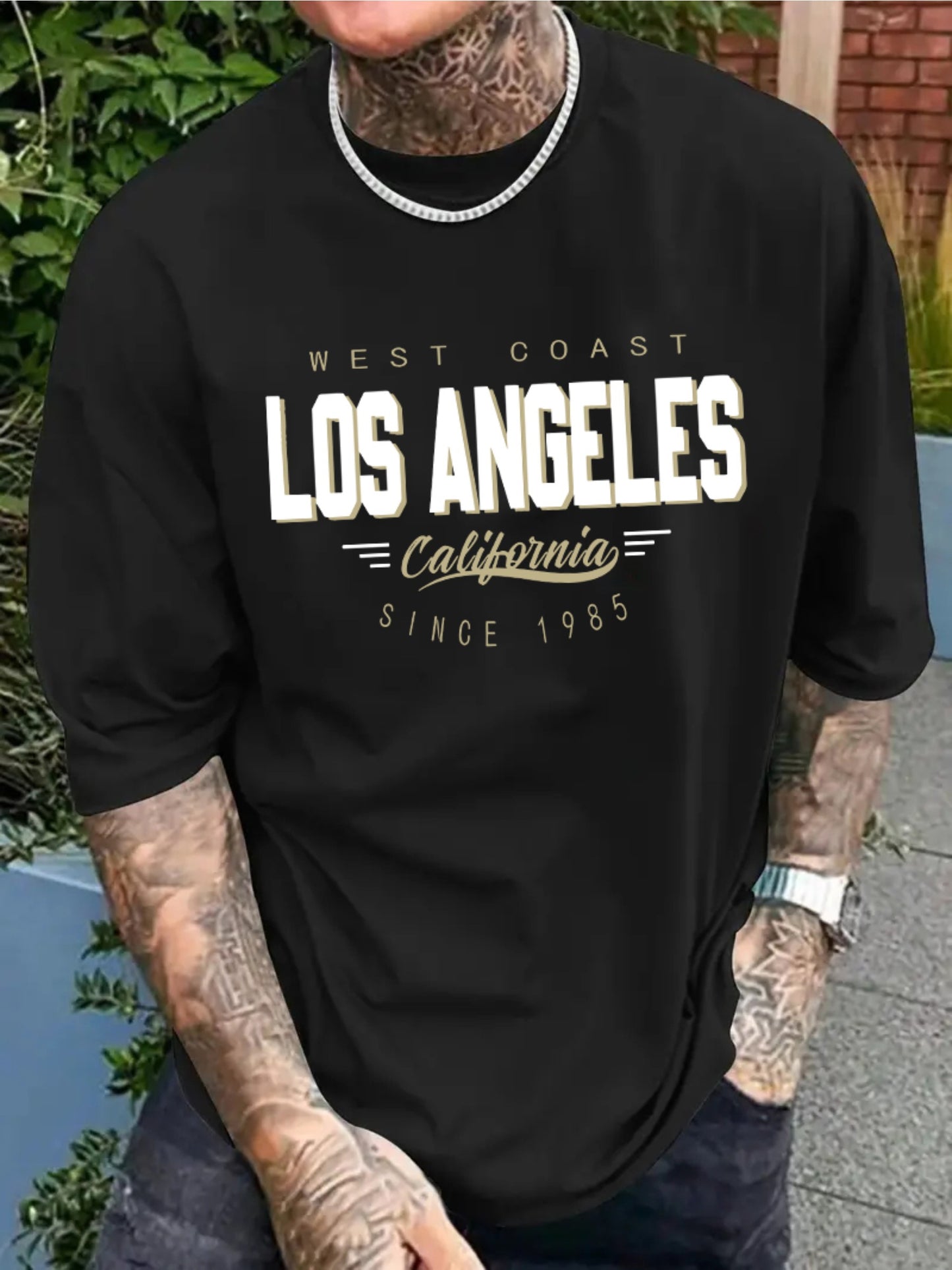 🌊 Vintage Style West Coast Los Angeles Print T-Shirt for Men