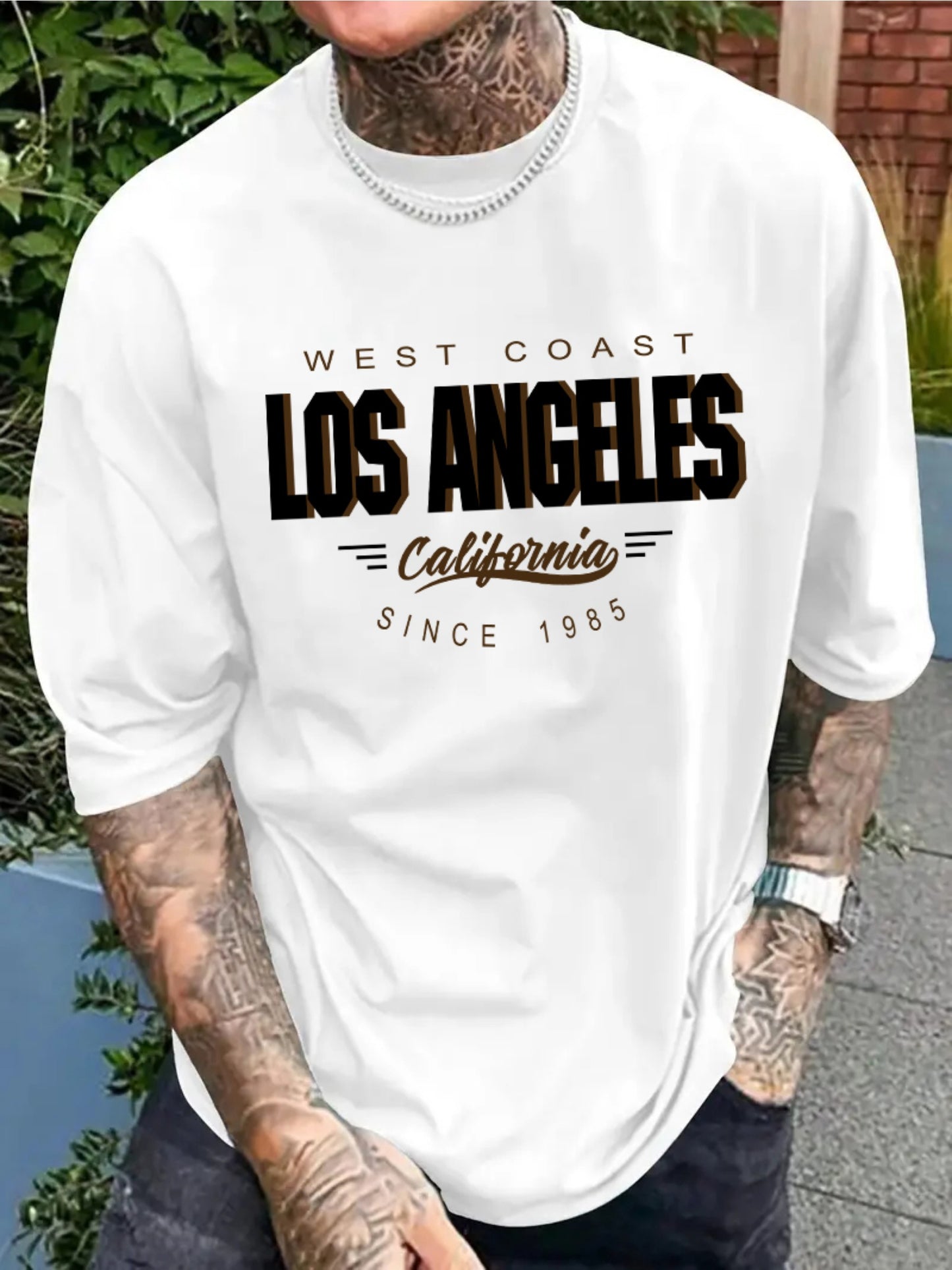 🌊 Vintage Style West Coast Los Angeles Print T-Shirt for Men