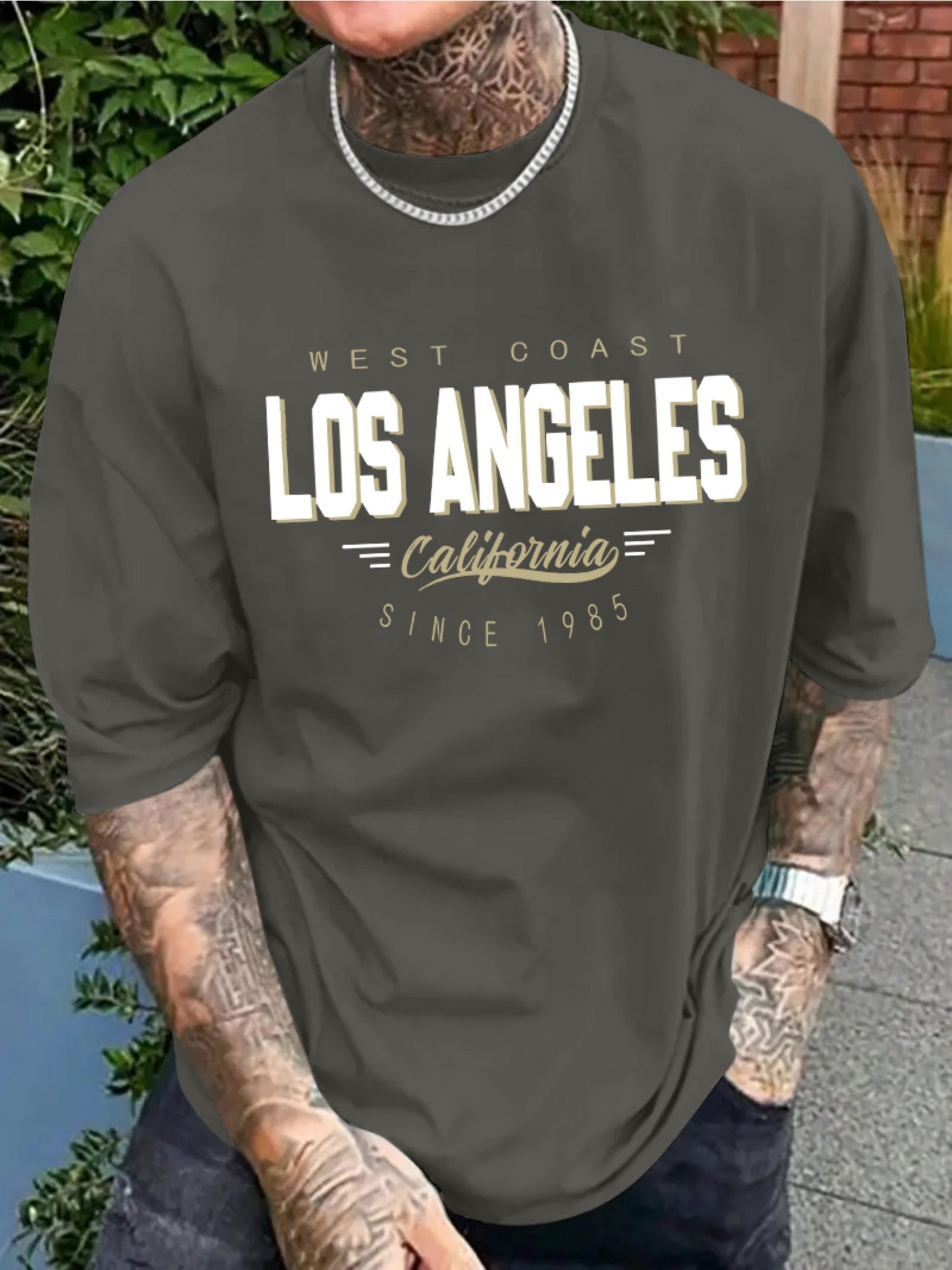 🌊 Vintage Style West Coast Los Angeles Print T-Shirt for Men