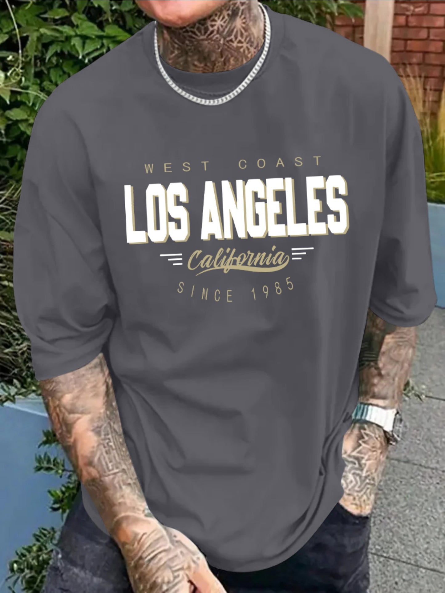 🌊 Vintage Style West Coast Los Angeles Print T-Shirt for Men