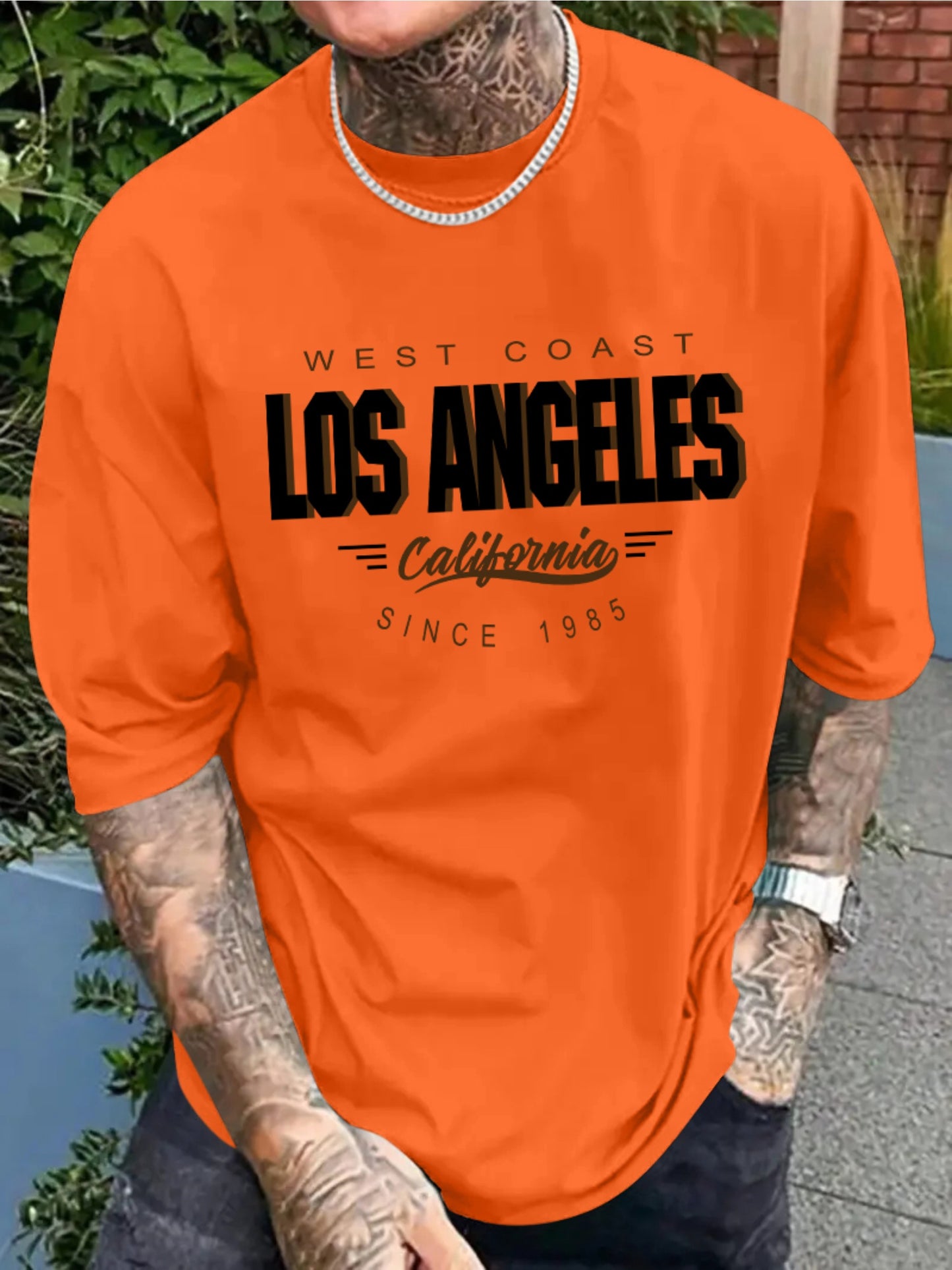 🌊 Vintage Style West Coast Los Angeles Print T-Shirt for Men